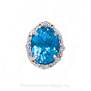 GS146 BT - 14 Karat Gold Blue Topaz Slide 